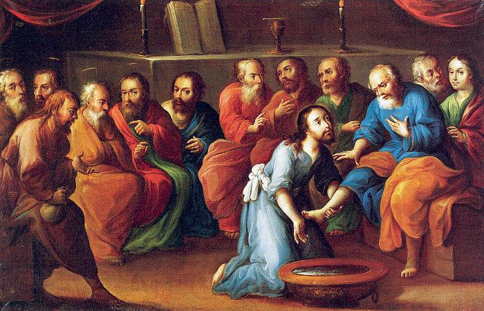 Mota, Jose de la Christ Washing the Feet of the Disciples Norge oil painting art
